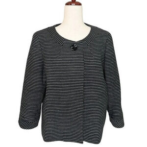 Talbots Jacket Swing Coat Sz 16 Black White Polka Dot Short Career Office